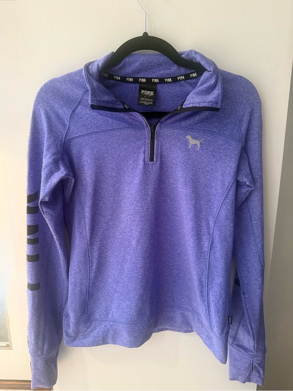 PINK Victoria's Secret Heather Purple Quarter-Zip Pullover